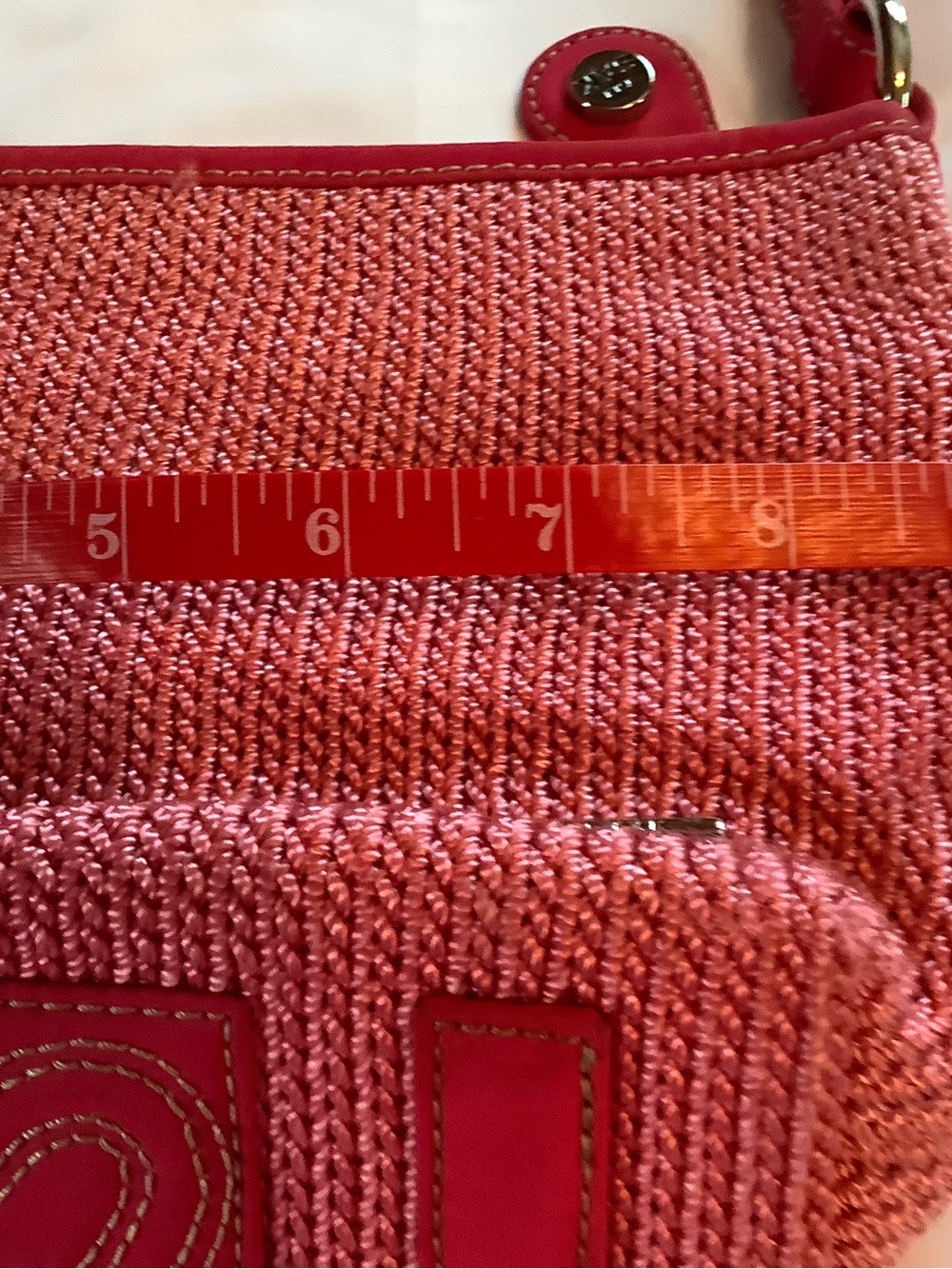 The Sak Coral-Pink Knit Crossbody with Stitched Leather Patch - Picture 2 of 8
